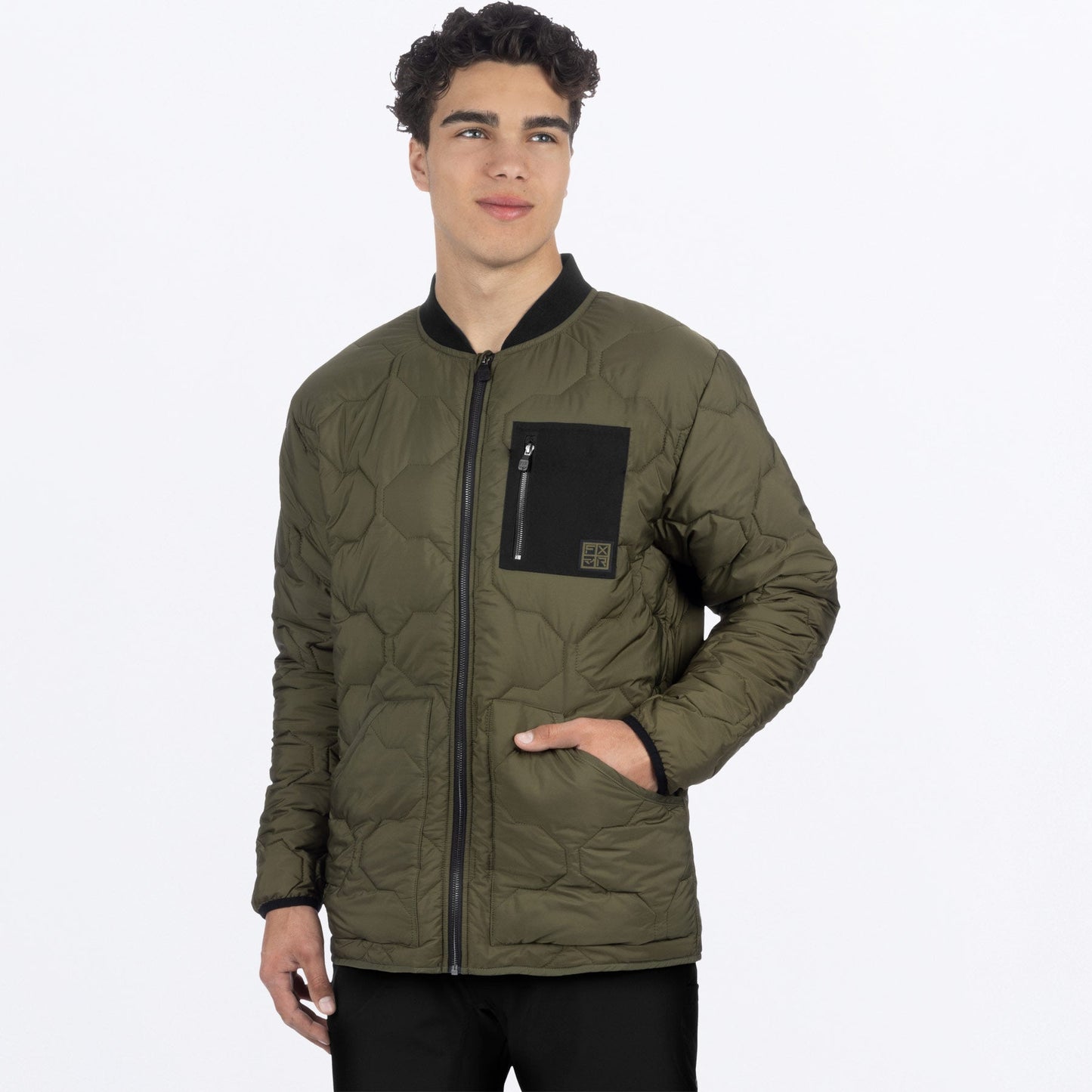 UnisexRigQuilted_Jacket_MossBlack_SKU_242034-_7910_Front