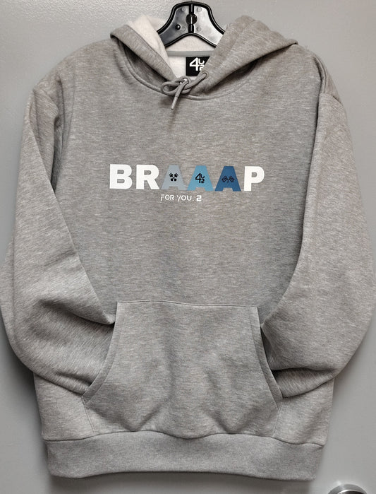 Hoodie BRAAAP gris bleu pour homme