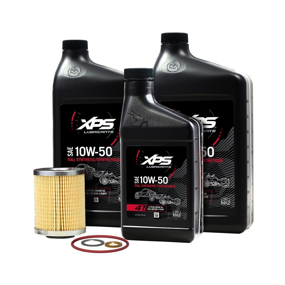 Ensemble de changement d'huile synthétique 4T 10W-50 XPS pour moteur à  deux cylindres en V ou Rotax 500 cc*