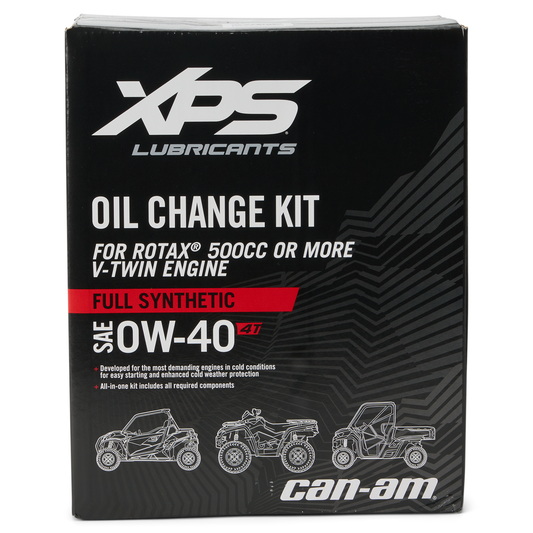 Ensemble de changement d'huile synthétique 4T 0W-40 XPS pour moteur à deux cylindres en V Rotax 500 cc et plus*