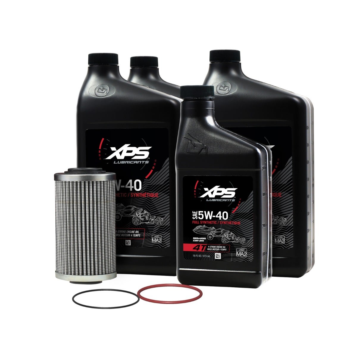 Ensemble de changement d’huile synthétique 4T 5W-40 XPS pour moteur 1500 cc et plus*