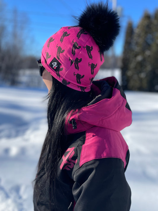 Tuque sportive rose motoneige