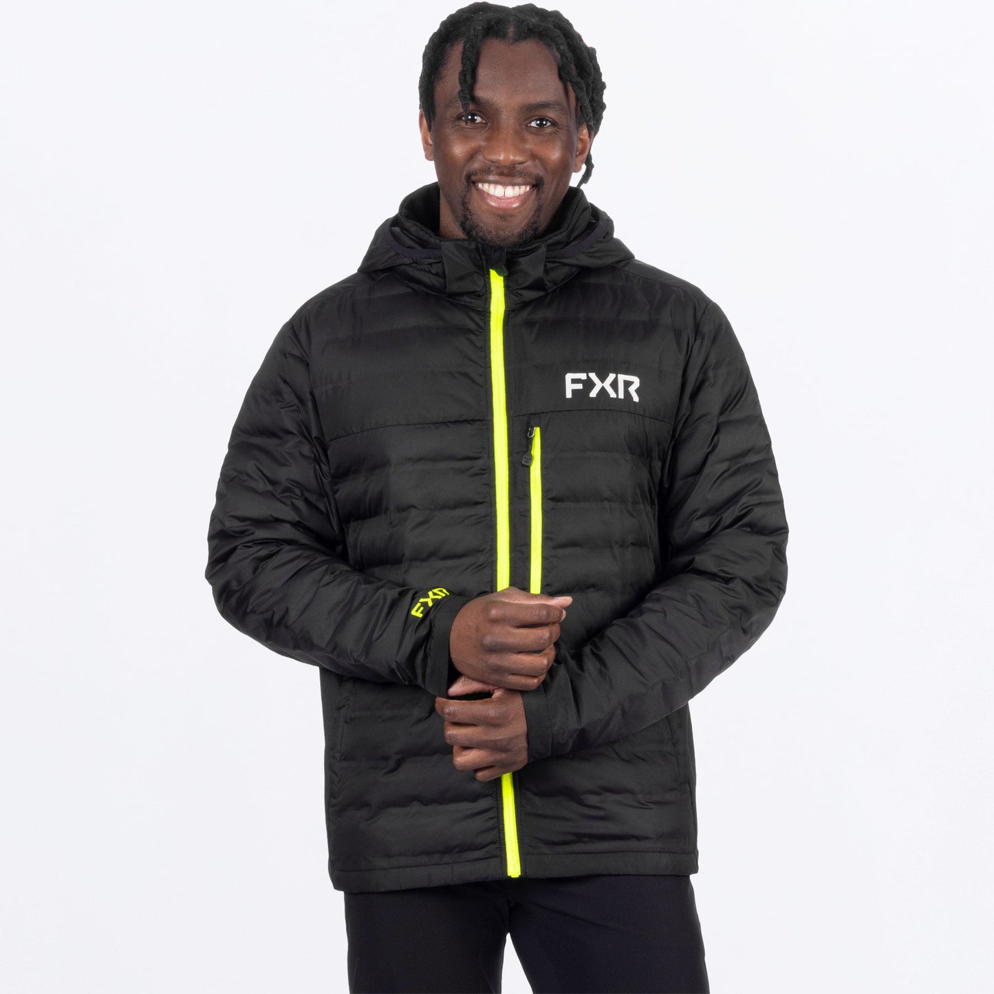 MPodiumHybridQuilted_Jacket_BlackHiVis_SKU_261105-_1065_Front