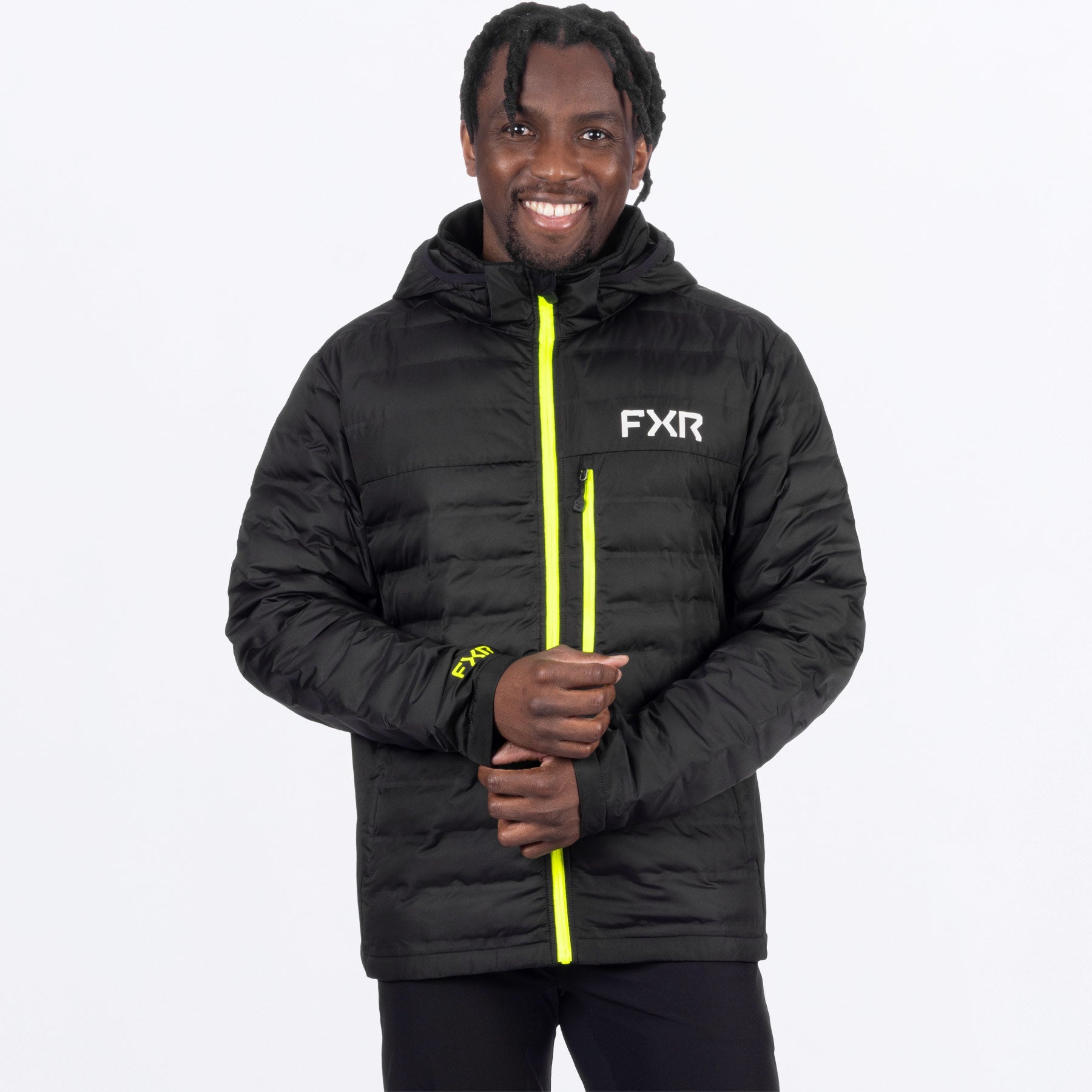 MPodiumHybridQuilted_Jacket_BlackHiVis_SKU_261105-_1065_Front